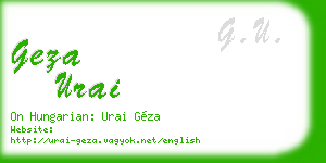 geza urai business card