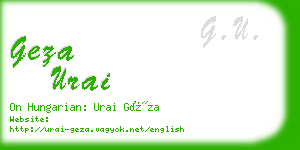 geza urai business card